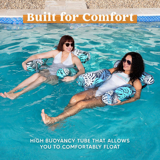 💺 50% OFF NOW! 🌴 Inflatable Floating Chair – Tropical Leaf & Ultra-Light 🌊